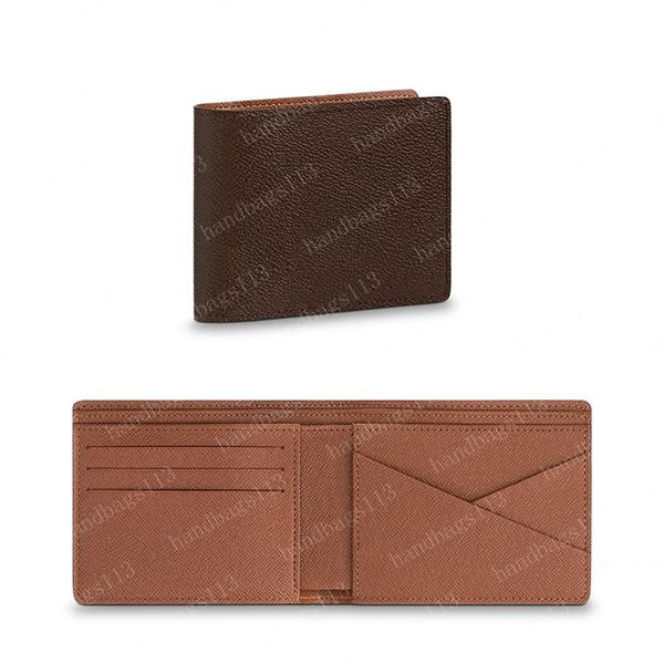

2022 wallet mens wallets women handbag lapcard holder coin purse key pouch womens clutch brown flower leather 60895 61895 dust259m, Red;black