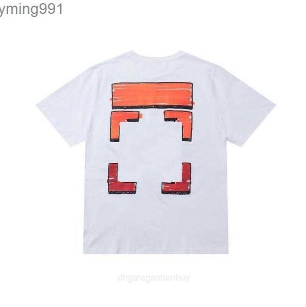 

2022 fashion men's brands off designer cross t shirts gradient dissolve arrow printing x short sleeves summer tee t-shirts casual tshi, White;black