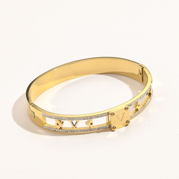 

women bracelet 18k gold bangle bracelet designed for girls screw bracelet brand logo stainless steel bangle womens family love jewelry party, Black