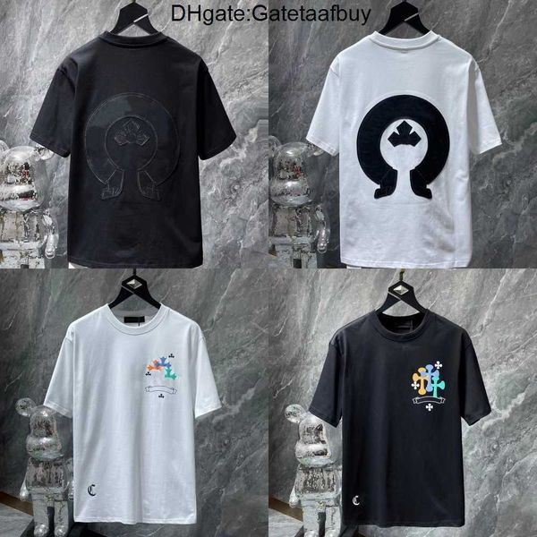 

fashion mens classic t shirts brand t-shirts ch white short sweater casual embossed letter horseshoe sanskrit cross pattern designers 6dwl, White;black