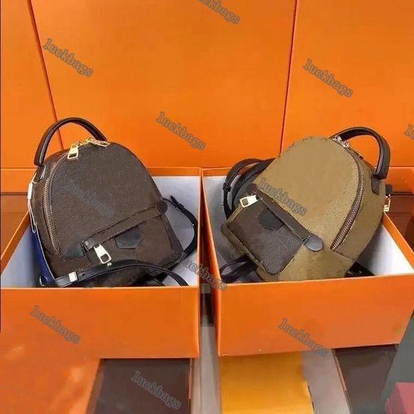

designer womens pu leather floral backpack bag casual print women luxury small back pack jacquard letter m44873 backpacks bags