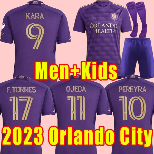 

men kids orlando city sc soccer jerseys 2023 2024 jansson pato kara pereyra f.torres perea men football shirts mls 23 24 home away fans pla, Black;yellow