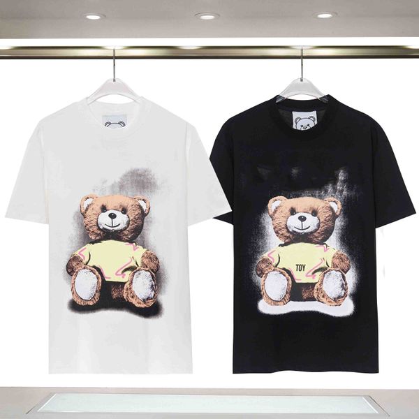 

new fashion designers men's tshirt womens cotton and bear t shirt short sleeve and crew neck tees ladies streetwear t-shirts, White;black
