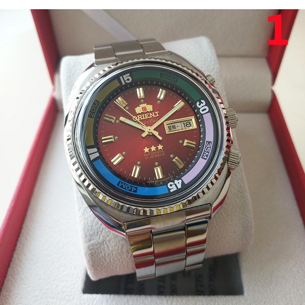 

three needles mens automatic mechanical watches luxury watch stainless steel strap wristwatches luxury brand fshion double calendar clock mo, Slivery;golden