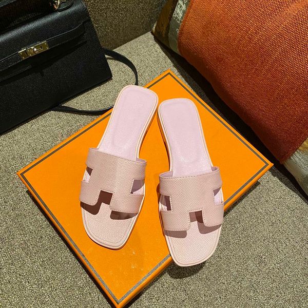 

flats oran sandal women summer slippers patent leather lychee crocodile skin maroon fonce khaki triple white brown classic shoes women slide, Black