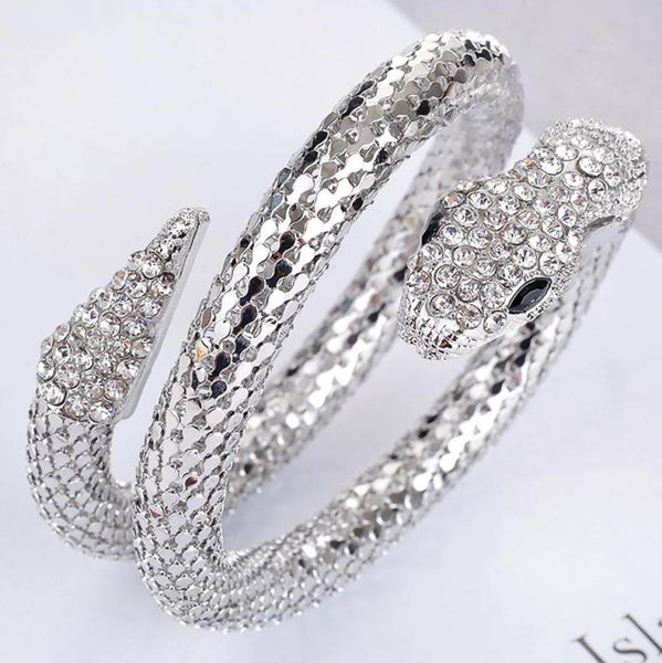 

bangle luxury fashion charm bracelets for women exaggerated retro serpentine palm gift jewelry whole pulseras8507057, Black