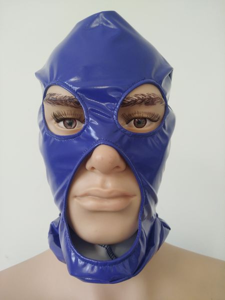 

costume accessories hood zentai costumes party accessories halloween masks cosplay costumes pvc faux leather mask open eyes norse mouth, Silver