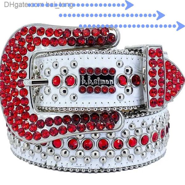 

Designer Bb Belt Simon Belts for Men Women Shiny diamond belt Black Blue white multicolour with bling rhinestones as gift baiteng111
