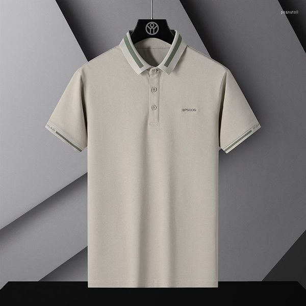 

men's polos summer business polo shirts men short sleeve 2023 lapel casual fashion t-shirts mens breathable solid clothing, White;black