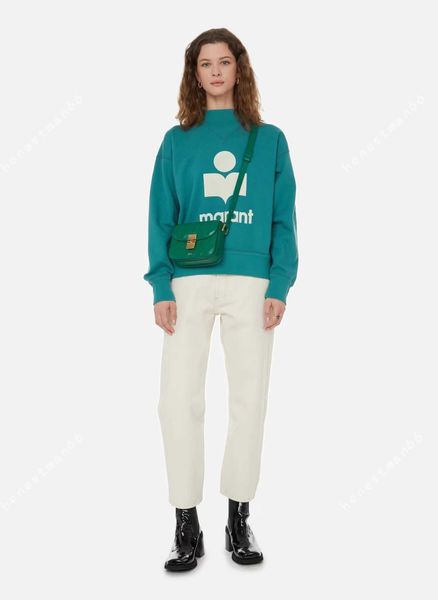 

2023ss isabel marant designer cotton fashion classic sweatshirt new is hoodie letter print neck pullover sweatshirts women loose long-sleeve, Black