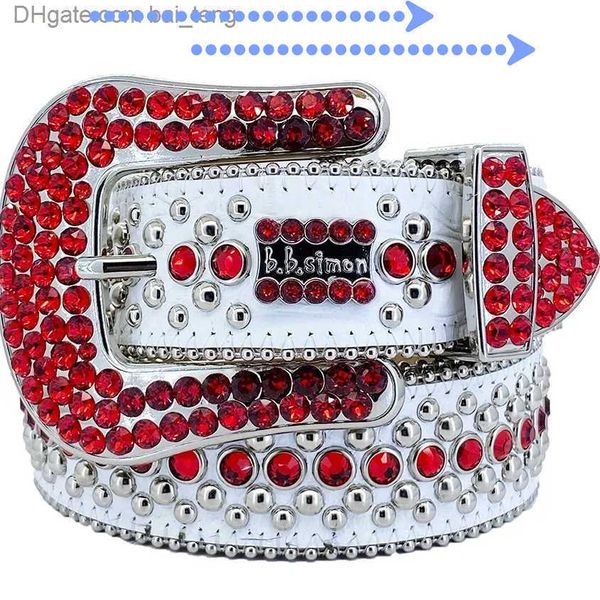 

designer bb belt simon belts for men women shiny diamond belt black blue white multicolour with bling rhinestones as gift baiteng11, Silver