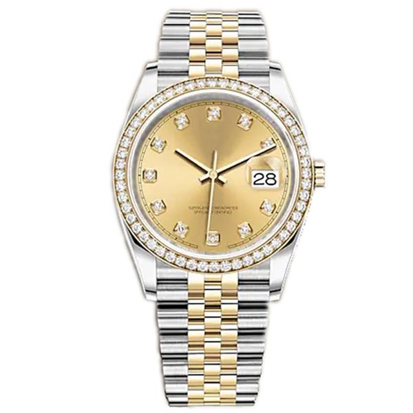 

watchbr-41mm 36mm automatic mechanical 31mm 28mm quartz customizable mens watches bezel stainless steel women diamond lady watch277d, Slivery;golden