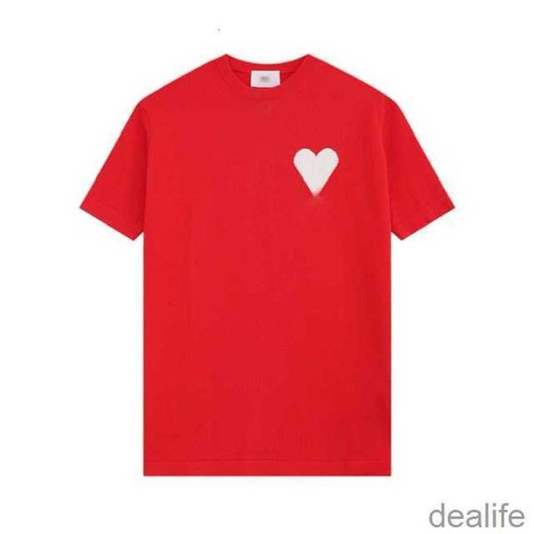 

luxury fashion style streetwear t shirt tshirts 23 spring love jacquard embroidery knitted short sleeve oversize version design for amis men, White;black