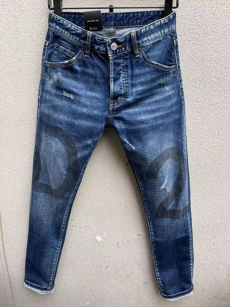 

men's jeans slim skinny pencil pants slimming man emaciated casual trousers men dsq european zipper pocket classic pant milan blue stra