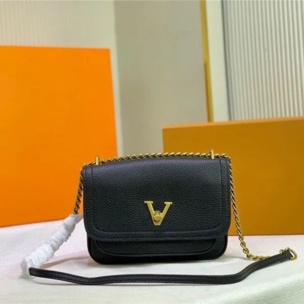 

designer women's bags lockme tender pochette chain shoulder handbags m57072 envelope bag hasp up crossbody bag genuine leather quality