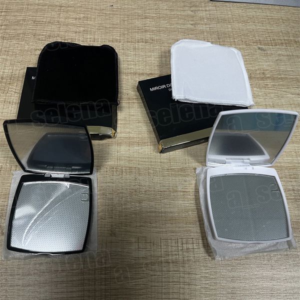 

brand women fashion compact face mirrors black portable makeup mirror smooth double-sided folding small square travel make up tools