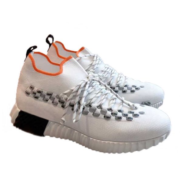 

fashion flex sneakers men designer luxury trainers calfskin knit casual bouncing shoes soft bottoms 35-46 no439, Black
