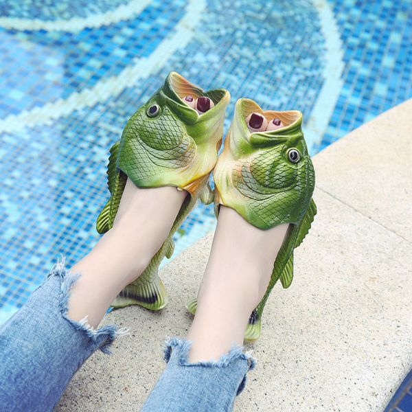 

slippers funny slippers man footwear family shoes parent-child sandals plus size 24-47 summer beach shoes boys fish slippers 230324, Black
