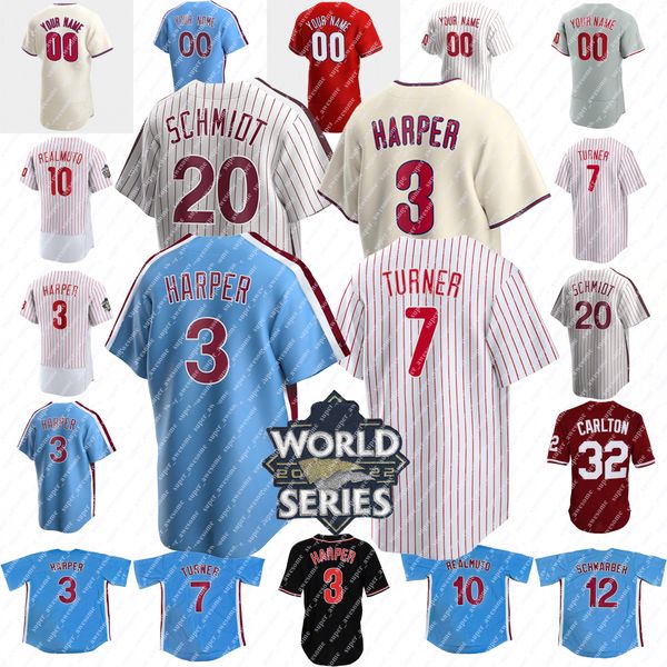 

7 trea turner jersey bryce 3 harper rhys hoskins bryson stott kyle schwarber j. t. realmuto alec bohm nick castellanos aaron nola zack wheel, Blue;black