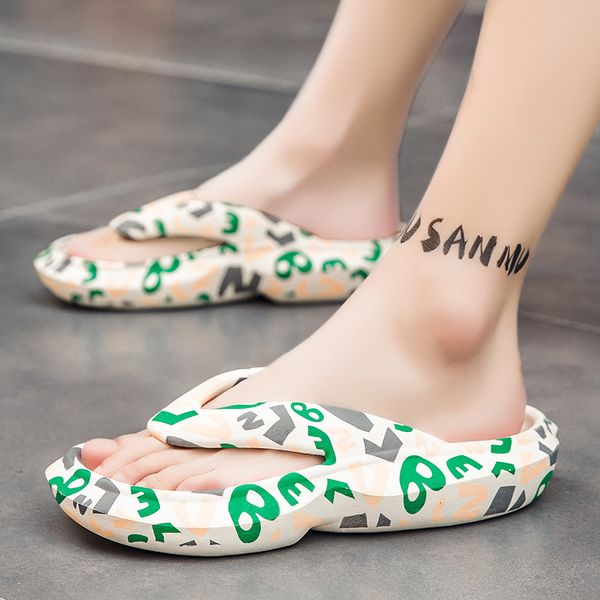 

slippers flip flops men fashion home slippers summer printing personality korean beach shoes male flat casual soft sole slides 230324, Black