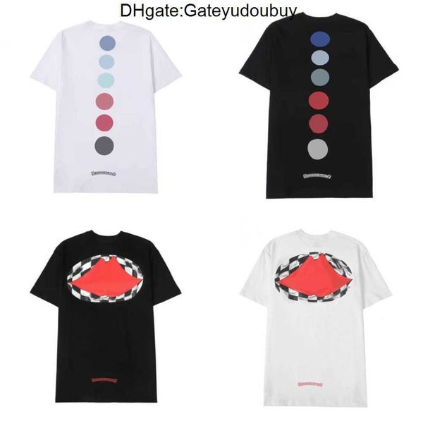 

ch fashion men's t shirt designer chrome classic summer brand short sleeve sanskrit letter pullover t-shirt horseshoe cross pattern, White;black