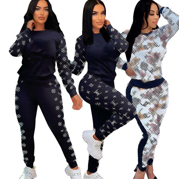 

letter print trendy tracksuits women casual fashion sports suit high elastic cotton pocket two-piece set, Gray