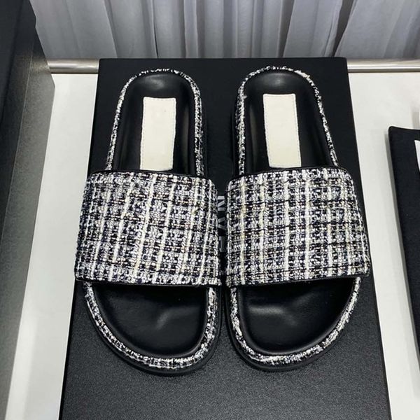 

designer slippers mens women slippers summer sandals beach slide flat platform ladies sandali bathroom home shoes flip flops striped causal, Black