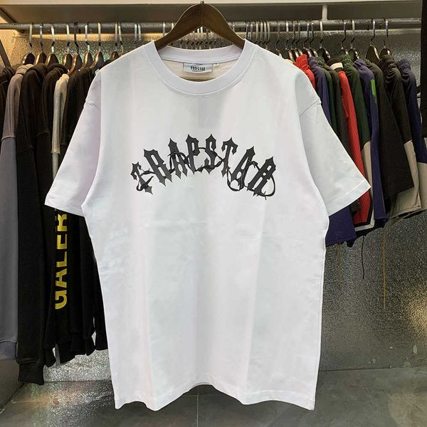 

brand xiaozhongchao trapstar barbed wire arch tee dark letter print men's and women's short sleeve t-shirt, White