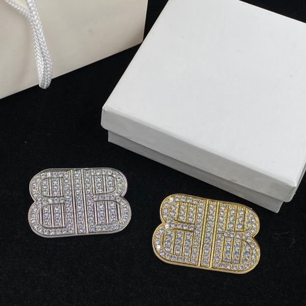 

fashion women 18k gold plated designer ear stud earrings brand designers geometry letters crystal rhinestone earring wedding party jewerlry, Golden