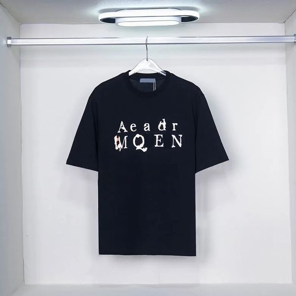 

mcqueens t shirts designers summer mens womens tees fashion man s casual chest letter shirt luxurys clothing street clothes tshirtszov4, White;black