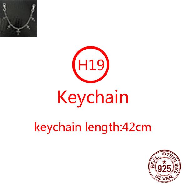 

h19 s925 sterling silver key chain pants chain bags chain cross flower letter retro personality trend couple style punk hip hop dance gift f, Slivery;golden