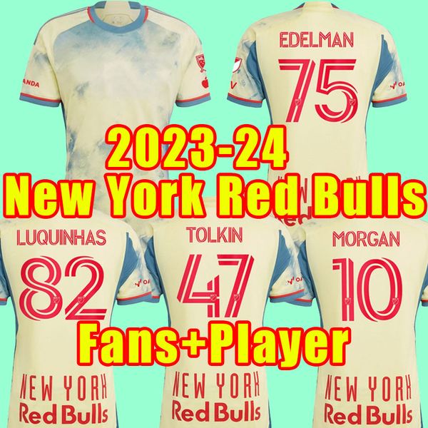 

2023 2024 new york red 23 24 bulls soccer jerseys morgan edelman tolkin casseres jr. elias manoel amaya burke luquinhas football shirt ferna, Black;yellow