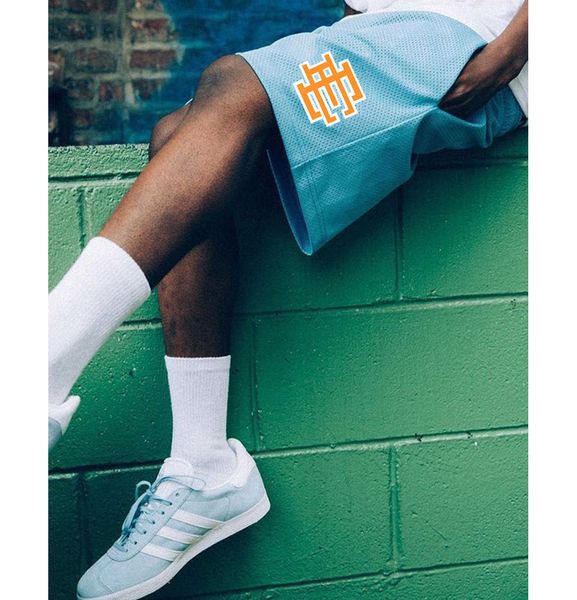 

men's shorts men's summer fashion ee leisure fitness training sports basketball mesh shorts, White;black