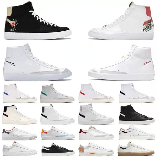 

2023casual shoes blazer shoes mid 77 vintage blazers multi color high pomegranate jumbo pink mens trainers designer shoe platform sneakers, Black