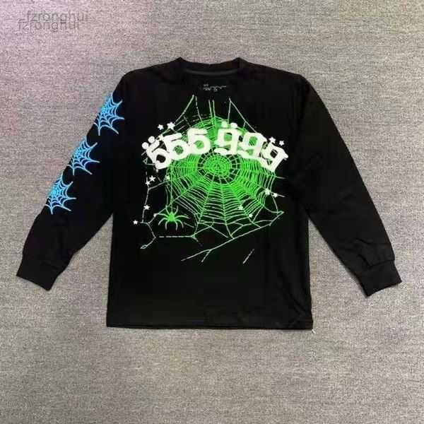 

men's hoodies & sweatshirts tracksuits red terry cloth sp5der suit 2022fw foam cobweb streetwear 555555 pullovers j230208 28sy 1wib, Black