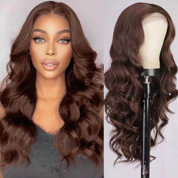 

lace wig 180% women's wig small lace split long curly hair large wave230323, Black
