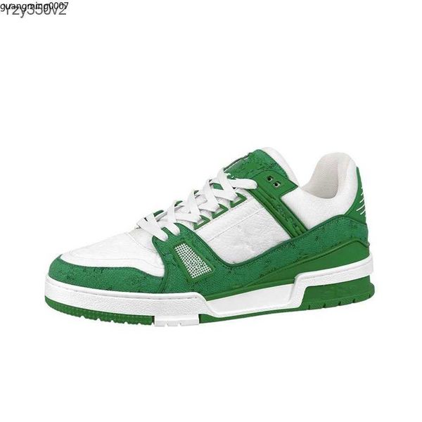 

luxury designer shoes men casual shoe fluorescent yellow and white calfskin sneakers mkjkk gm7000003