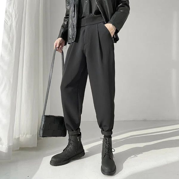 

men's pants men streetwear joggers casual harem trousers harajuku korean tapered male blazer high japanese 230324, Black