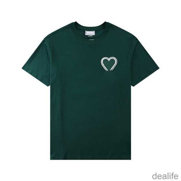 

2023 paris fashion mens designer t shirt amis embroidered red heart solid color big love round neck short sleeve t-shirt for men and women 6, White;black