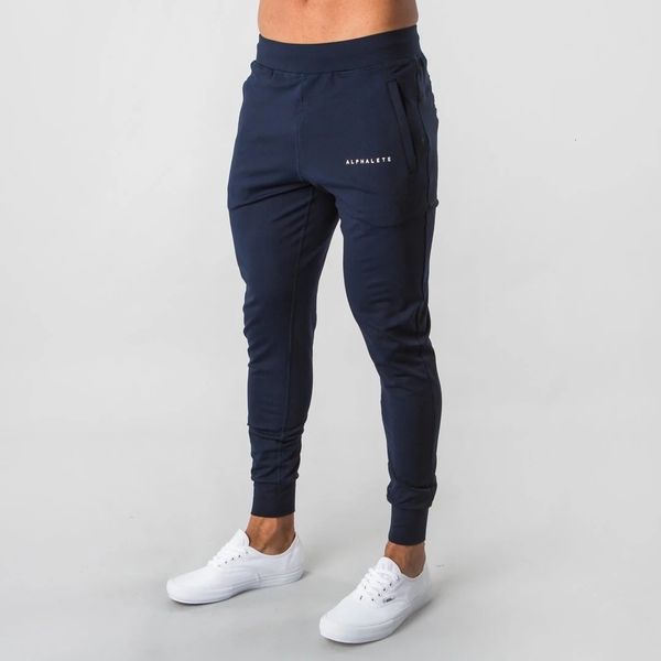 

men's pants alphalete style mens brand jogger sweatpants man gyms workout fitness cotton trousers male casual fashion skinny track 2303, Black
