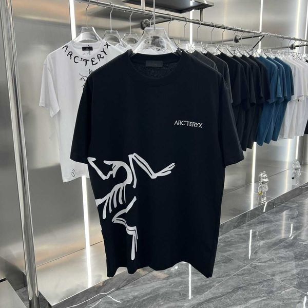 

arc t shirt for men arcterxy tees 2023 summer new high cargo fashion brand house printed short sleeve t shirt fashion round neck loose half, White;black
