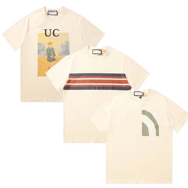 

2023 men's t-shirts fashion men's t-shirt new g new cotton soft anti-wrinkle retro decorative printing letters casual student love, White;black
