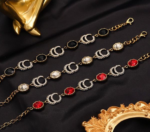 

luxury steel seal chain bracelet fashion woman multicolor gemstone bracelets designer love bracelet couple premium jewelry classic6587826, Black