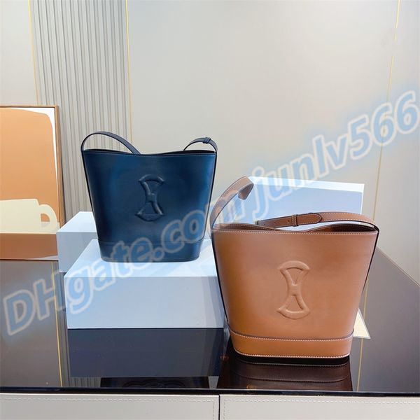 

Designer bags Real Leather Bag Women's Men's Logo Bucket bag Luxury Handbag Designer Fashion Channel Plain Pattern Fashion Shoulder Bags Cross Body, Black