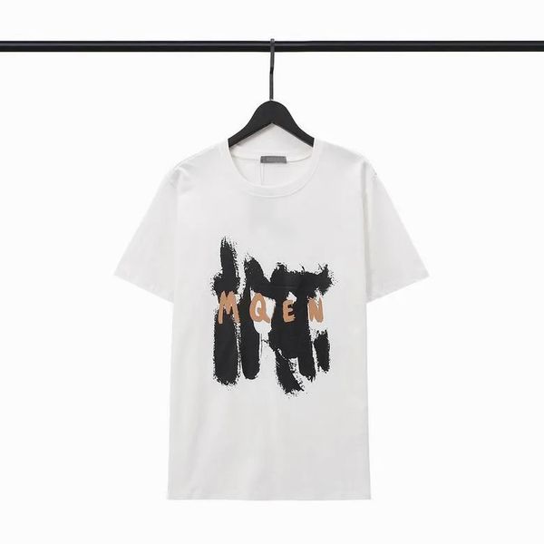 

mcqueens t shirts designers summer mens womens tees fashion man s casual chest letter shirt luxurys clothing street clothes tshirts0j6m, White;black