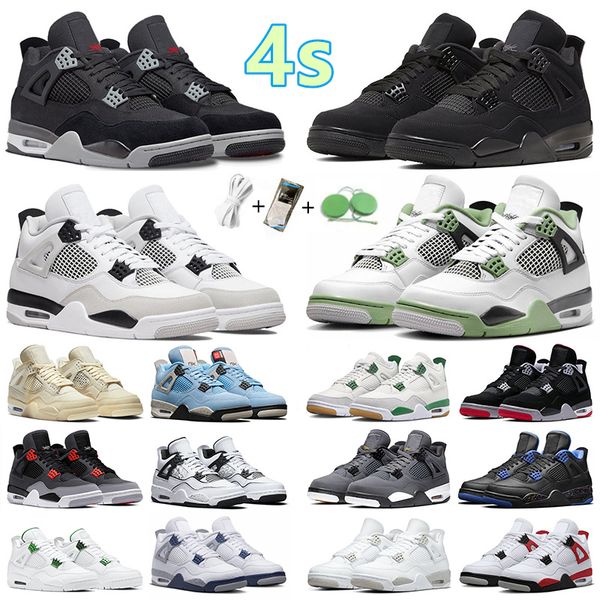 

mens 4 4s basketball sneakers sneaker university blue seafoam black cat pine green military black sail lightning canvas starfish men women t