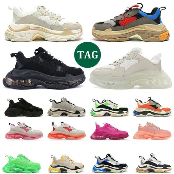 

triple s sneakers luxury designer casual shoes men women clear sole black white blue red fashion brand mens womens platform sports basketbal