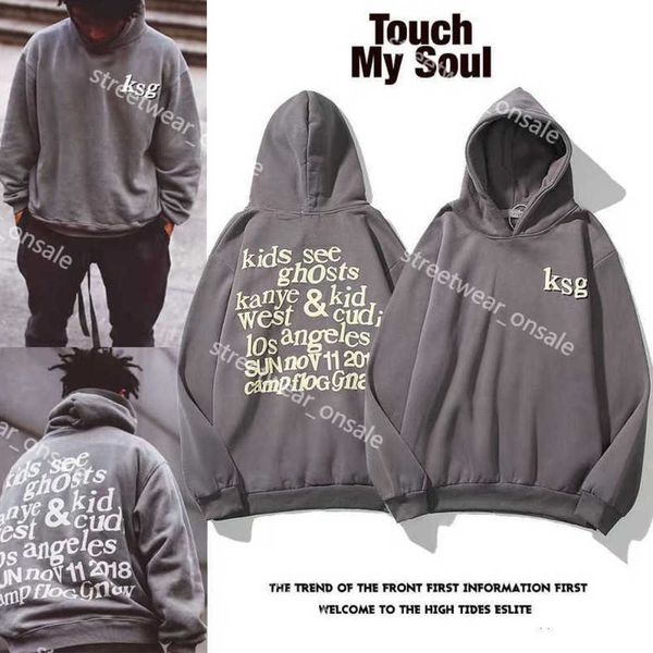 

west ksg hoodie cfg limited graffiti hoodie hoodies mens womens long loose printed pullover sweatshirts streetwear 00166, Black