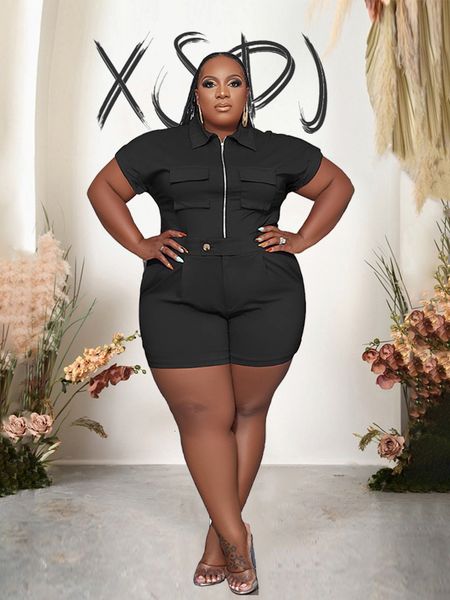 

women's plus size pants set woman two pieces casual elegant 2023 summer outfits and shorts matching s wholesale drop 230324, Black