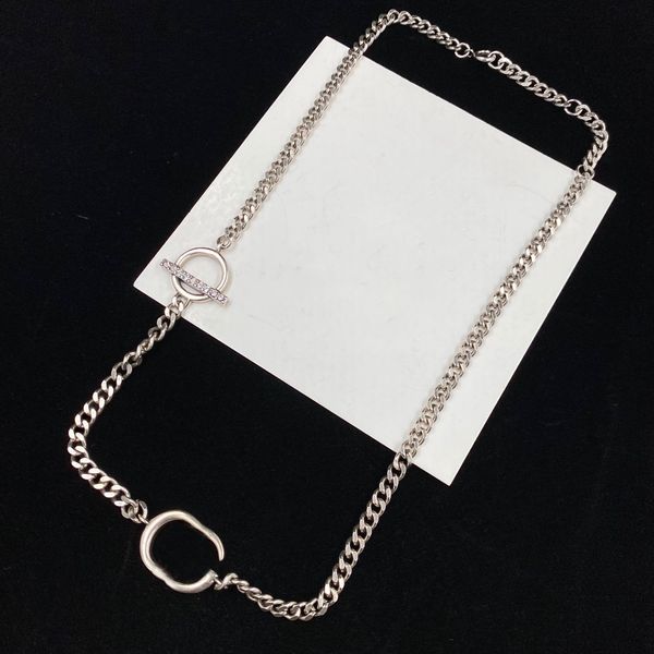 

letter designer charm necklace for woman man silver chain fashion jewelry supply
